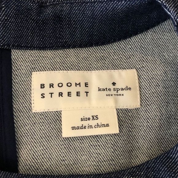 Kate Spade Broome Street Belted Sleeveless Dark Blue Denim Dress size XS - Picture 10 of 14